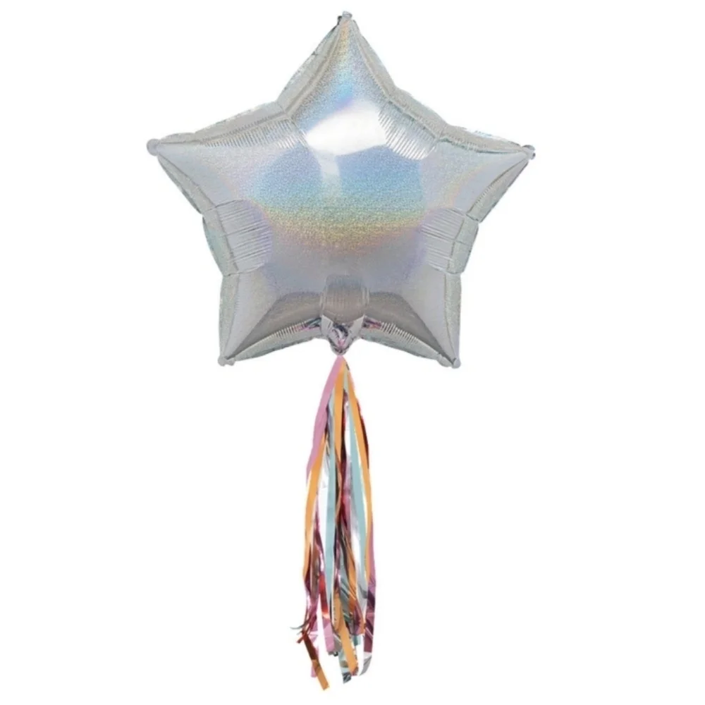 321 Party! Prismatic Star Foil Balloon with Tassel  24